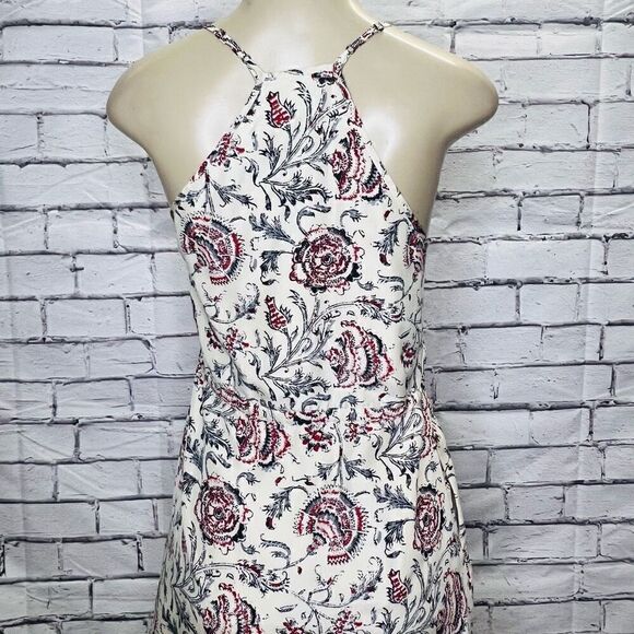 Madewell Multicolor Drawstring Flowy Waist Tie Floral Silk Ruched Dress Size 2 - Picture 2 of 9